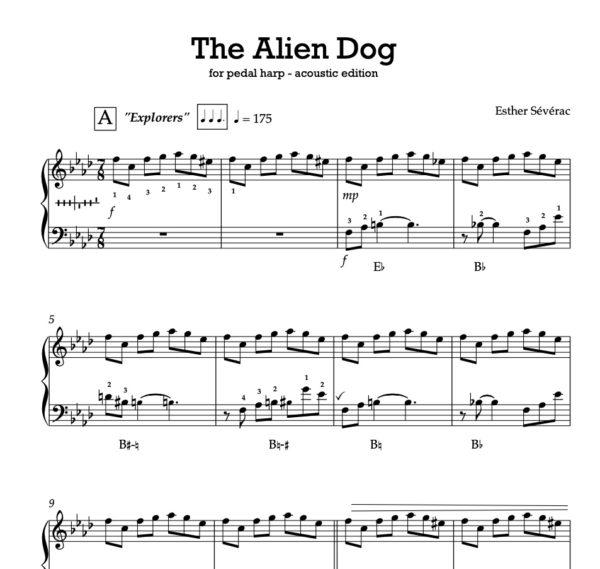 the alien dog acoustic version for pedal harp