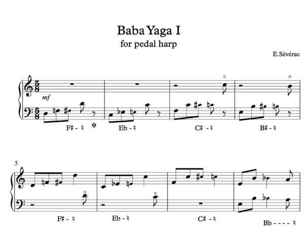 Baba Yaga I is a piece for pedal harp